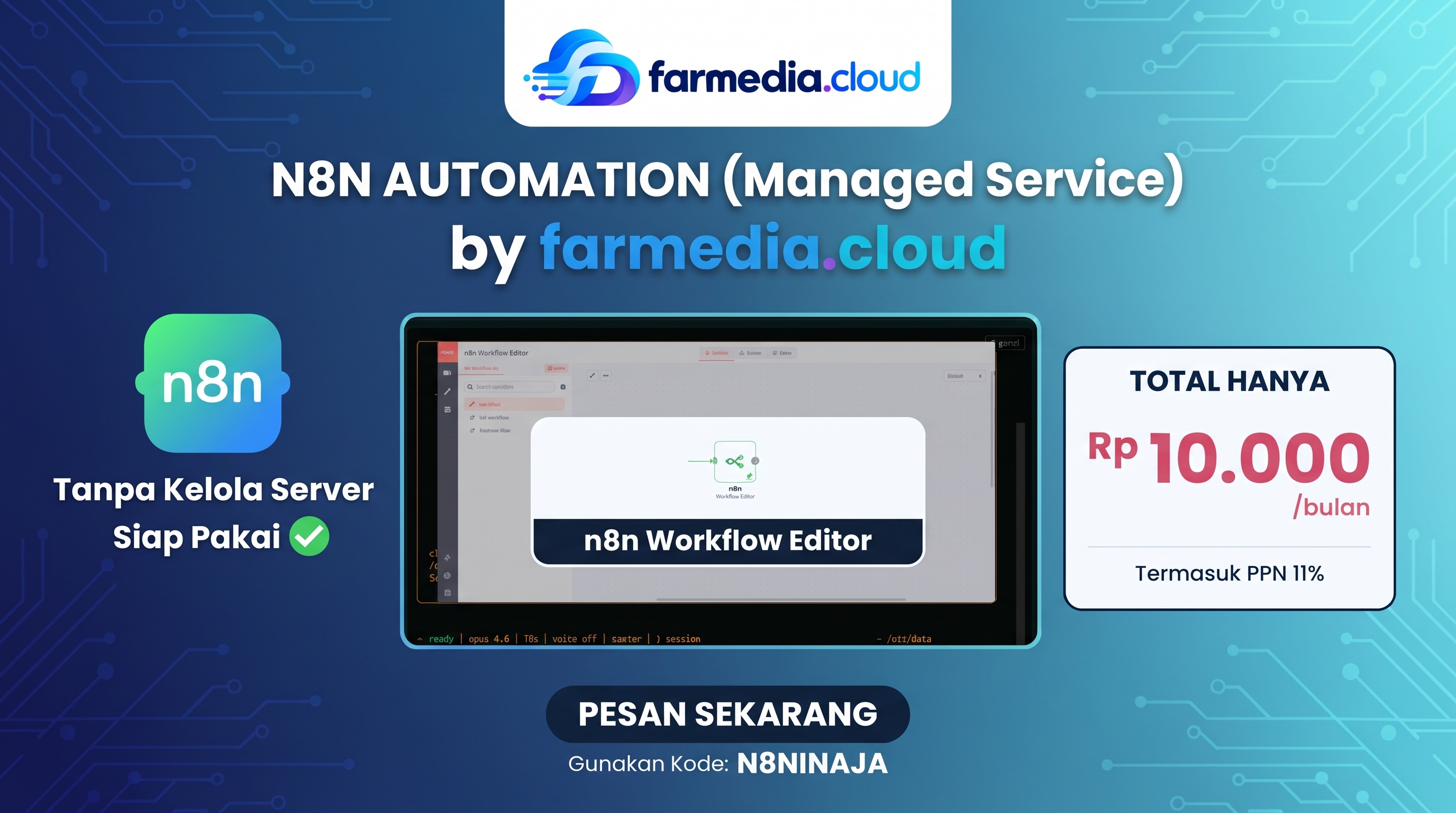 n8n automation workflow murah 10k/bulan